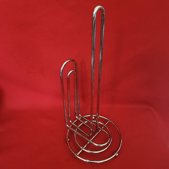 Chrome Plated Metal Steel Paper Towel Holder Countertop - Picture 1 of 12